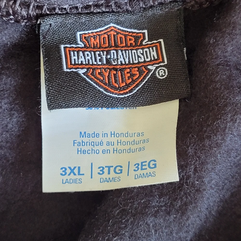 Harley Davidson Ohio Hoodie Men's Black Full Zip Sweatshirt Biker Y2K Moto